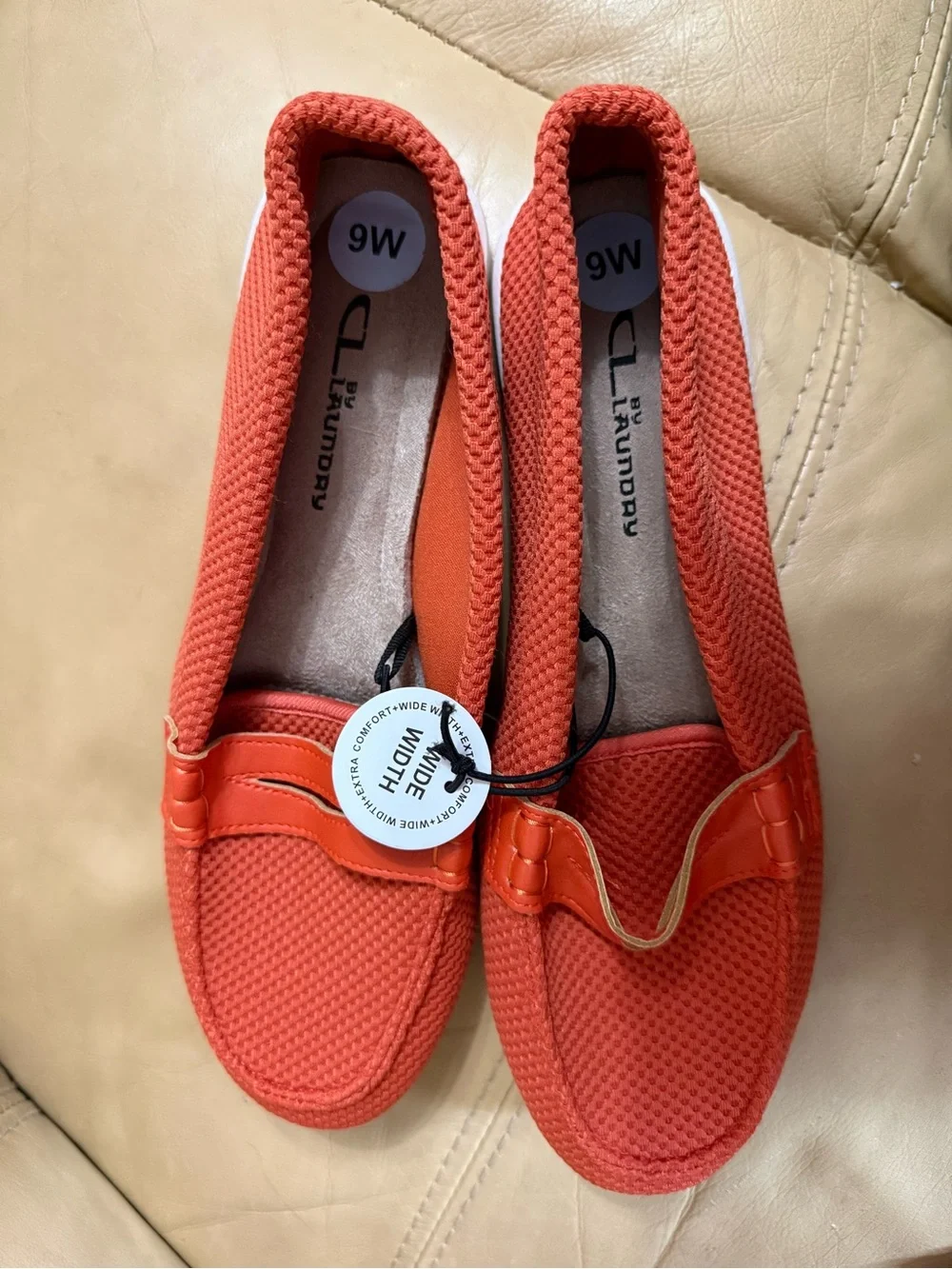 CL by Laundry Coral Knit Penny Loafers Women’s 9W Wide Width NWT